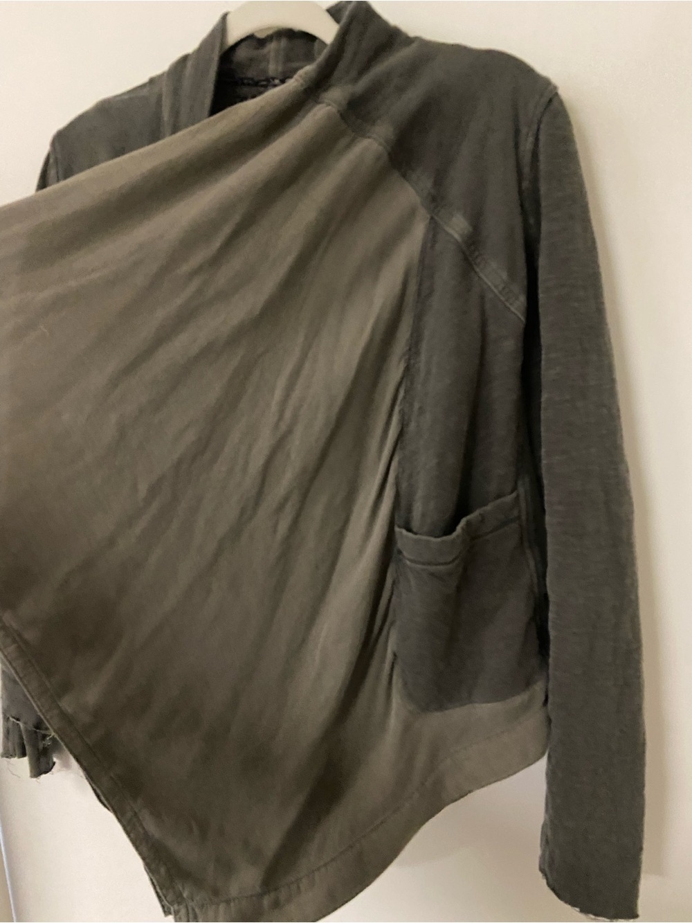 Anthropologie Saturday Sunday Gray Draped Cardigan Comfy Lounge Woman Medium - Picture 4 of 8